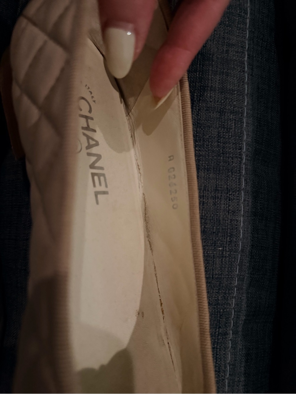 CHANEL Blush Beige Quilted Leather Ballet Flats with CC Bow - Picture 5 of 8